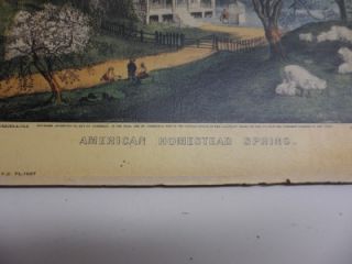 Vintage Litho Published by Currier & Ives American Homestead Spring on 