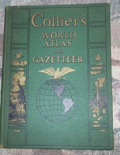 Colliers World Atlas and Gazetteer 1944 Color Maps Countries States 