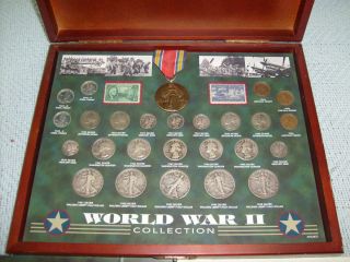 Silver Walking Liberty World War II Coin And Stamp Collection WWII
