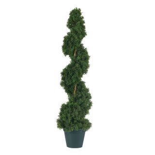   Natural 3ft Silk Cedar Spiral Topiary Artificial Tree In/Outdoor