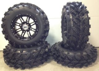 STI HD3 ATV Wheels 14 Black 28 Swamp Lite Tires Polaris Sportsman XP 