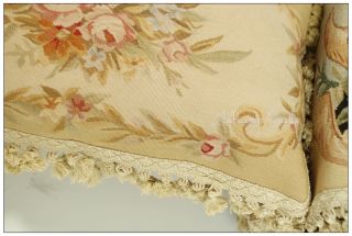Shabby French Chic Aubusson Cottage Pillow Yellow Ivory