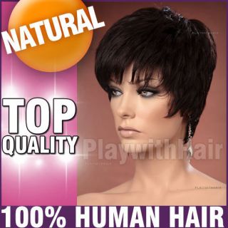   Smart 100 Human Hair Wig Colour Choices Black Brown Auburn