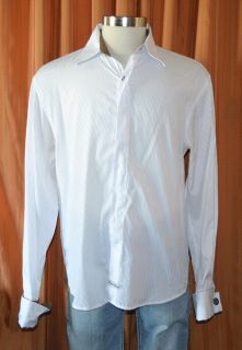 English Laundry Long Sleeve White Embroidered Button Front Modern 
