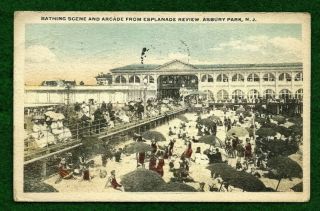 1923 Asbury Park NJ Postcard Esplanade Review