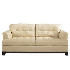 Ashley Furniture Martin Oyster Leather Sofa Couch Contemporary Beige 