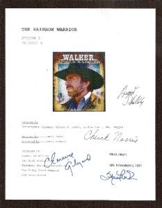 Walker Texas Ranger Script Signed rpt Chuck Norris