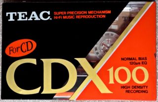 Teac CDX 100 SEALED Blank Audio Cassette Tape