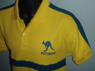   Polo Shirt Mens Small Australia Soccer Futbol Cricket Crane