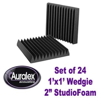 Auralex 2 Charcoal Studiofoam 1x1 Wedges Wedgie 24