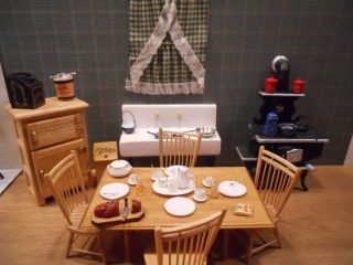    MINIATURE FURNITURE LARGE KITCHEN LOT ARTISAN TABLE ALL INCLUDED