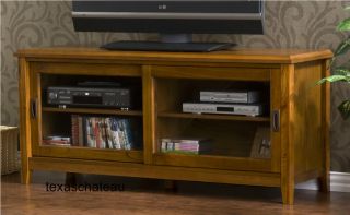 52 FLAT SCREEN TV ENTERTAINMENT WOOD CABINET MEDIA CENTER STAND NEW