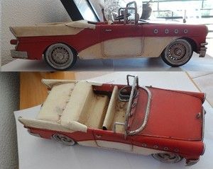 Vintage Automobile Car Model Decor Made Tin Metal