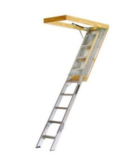 Louisville Ladder AA229GS Elite Aluminum Attic Ladder 350 Pound 