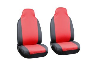   Red Black PU Faux Leather High Back Front Bucket SUV Auto Seat Covers