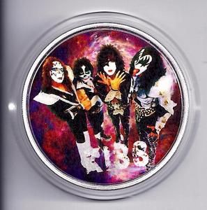 KISS Rock Band Colorized Silver Plated Collectors Commemorative Coin