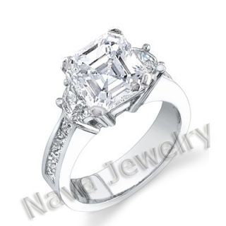 82 Ct Asscher Cut Diamond Engagement Ring VS2 G