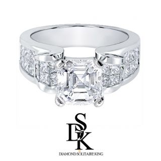 10 Ct F G Asscher Cut Diamond Engagement Ring 14k