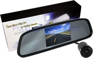 Car Rearview Mirror 4 3 in LCD Display Backup Parking System with 