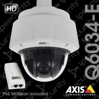 Axis Camera Q6034 E HDTV High Speed Outdoor PTZ Dome IP Network Cam 
