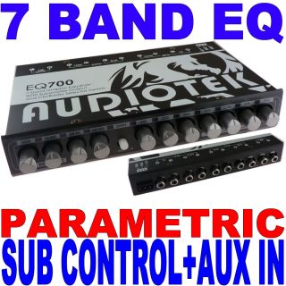 Audiotek 7 Band Parametric Equalizer EQ Car Sub Control Aux Input 