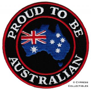 Proud to Be Australian Embroidered Iron on Patch Australia Flag 