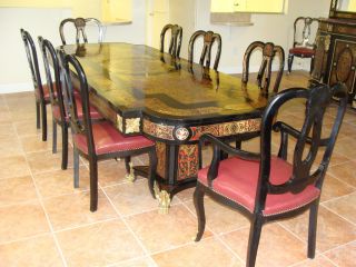 Black lacquer dining serving or display with tortoise shell and brass 