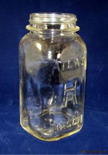 Vintage Hazel Atlas Mason Jar Old Square Glass Canning