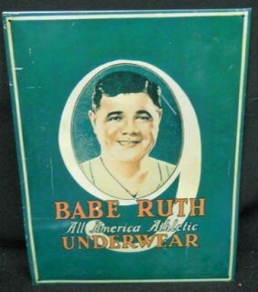 Babe Ruth All American Athletic Underwear Advertising Metal Sign Repo 