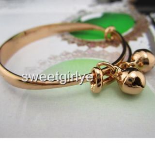   Gold Filled Baby Bracelet Infant Bangle 2 Bells Adjustable Jewelry