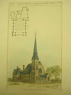 1st Universalist Church North Attleboro MA 1883 Orig