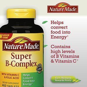 Nature Made Super B Complex 460 Tablets w Vitamin C Folic Acid
