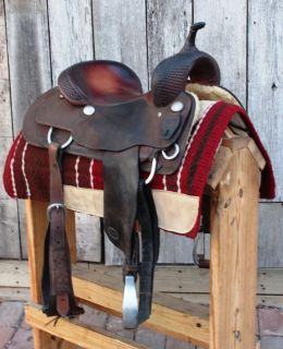 Used 16 1 2 Custom Cutting Saddle by Piland Saddlery San Angelo TX