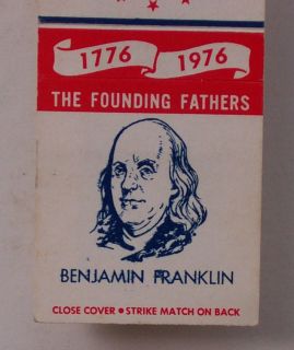 1976 Matchbook American Bicentennial Benjamin Franklin