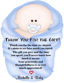   Baby Shower Invitation Thank You Cards Shaped Like Baby Cute