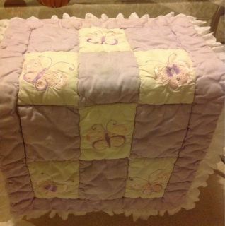 Baby Bedding Crib Cradle Girl Purple Butterfly