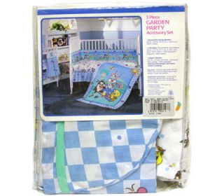 Baby Looney Tunes Blanket Crib Skirt Diaper Stacker 3pc Set New