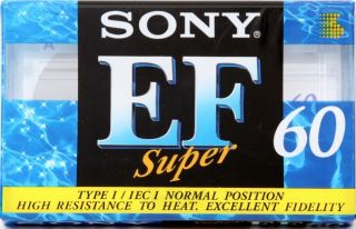 Sony EF Super 60 Blank Audio Cassette Tape Normal Position *BRAND NEW 