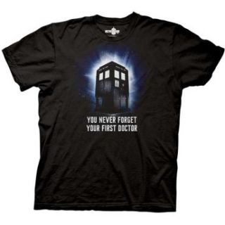   Tardis You Never Forget Your First Doctor Adult TV Show T Shirt