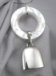   STERLING Silver BABY RATTLE Bell & TEETHING RING Pendant No Monogram