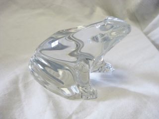 Large Baccarat Crystal Frog Figurine Paperweight