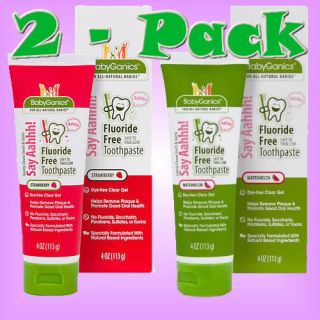 BabyGanics Say Ahh Fluoride Free Toothpaste Strawberry and Watermelon 