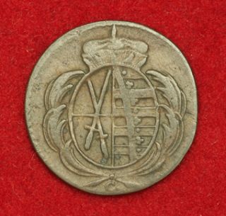 1780 Saxony Frederick Augustus III Copper Heller Coin VF