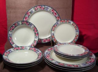 Tienshan Intro 16 Piece Set of Roses Stoneware Dishes