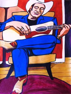 Hoyt Axton Painting Country Southbound Fearless Guild Guitar Cowboy 