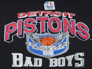   Worn 80s Vintage Detroit Pistons Bad Boys T Shirt NBA Large