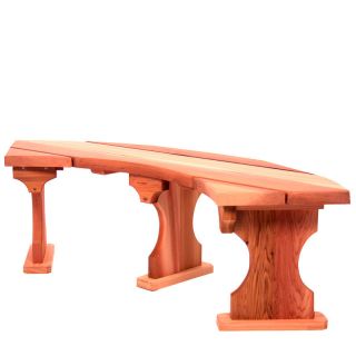   Red Cedar Outdoor Quarter Round Backless Bench Seat Outdoor Furniture