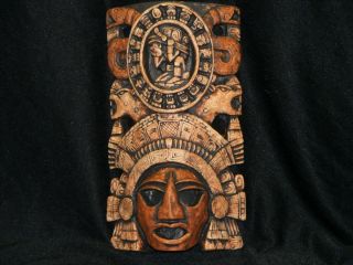 Mayan Warrior Mask Stone Jaguar Calendar Aztec Mexican Art Maya Mexico 