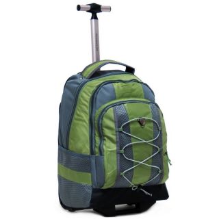 18 Olive Rolling Backpack Wheeled College Bookbag Travel Carry on 