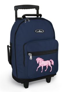 Pink Horse Wheeled Backpacks with Wheels Best Rolling Carryon Travel 